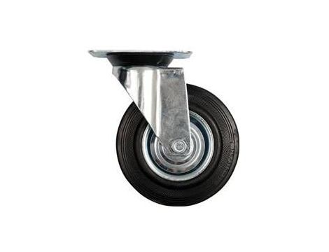 VOREL KOŁO SKRĘTNE Z CZARNĄ GUMĄ 100mm