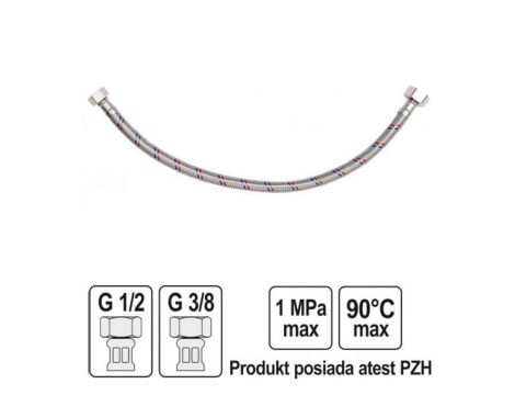 FALA WĄŻ PRZYŁĄCZENIOWY F/F 1/2" 3/8" 400mm   71808