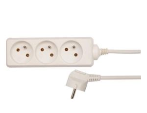 VOREL PRZEDŁUŻACZ BIAŁY 3 GNIAZDA 3,0m Z UZIEMIENIEM   72504