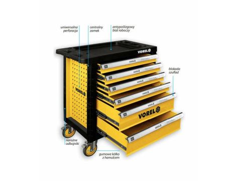 VOREL WÓZEK WARSZTATOWY 6 - SZUFLAD   58539 - 2