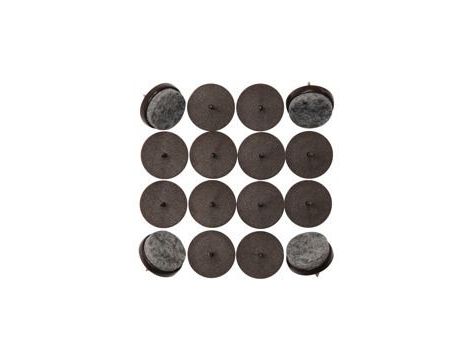 VOREL PODKŁADKI PLASTIKOWE, FILCOWE NA GWÓŹDŹU 17mm / 16szt.   74920