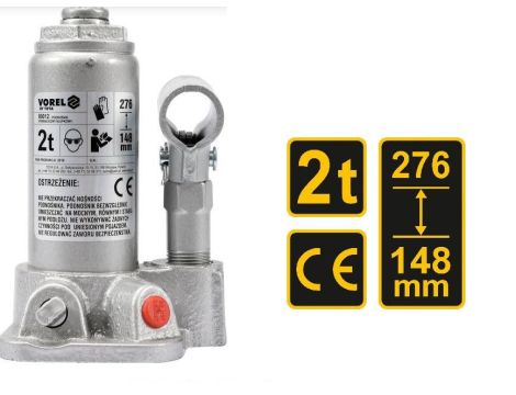 VOREL DŹWIGNIK TŁOKOWY HYDRAULICZNY 2T 148 - 276mm   80012
