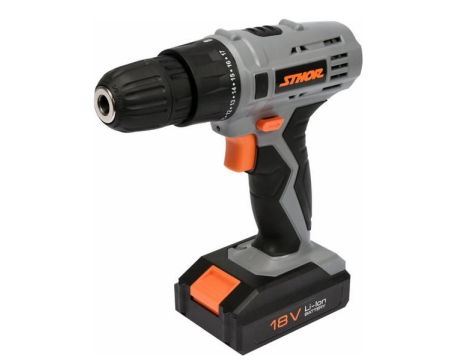 STHOR WIERTARKO - WKRĘTARKA  18V 1 x 1,3ah Li-Ion, 1 BIEG, 700 obr/min, 10mm, 17Nm   78983