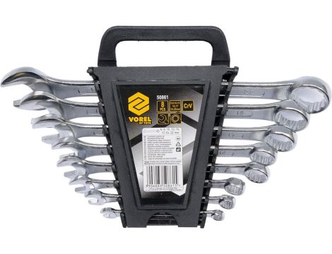 VOREL KLUCZE PŁASKO - OCZKOWE KOMPLET 8szt.  (6-22mm) CV   50861