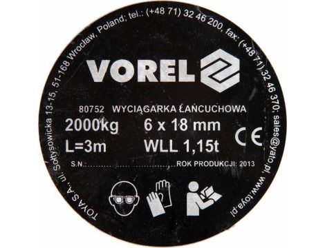 VOREL PRZYCIĄGARKA ŁAŃCUCHOWA  2T   80752 - 2