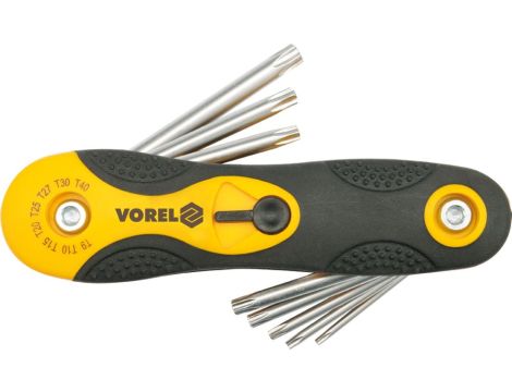 VOREL KLUCZE TORX T9-T40 kpl. 8szt. CrV   56507
