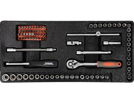 STHOR WÓZEK WARSZTATOWY 6-SZUFLAD + 302szt. 12 WKŁADEK - 4