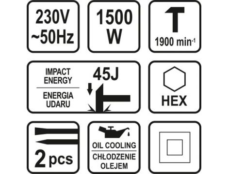 STHOR MŁOT WYBURZENIOWY UCHWYT HEX 45J - 2