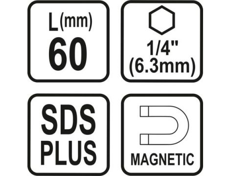 STHOR ADAPTER SDS PLUS DO BITÓW 1/4" - 2