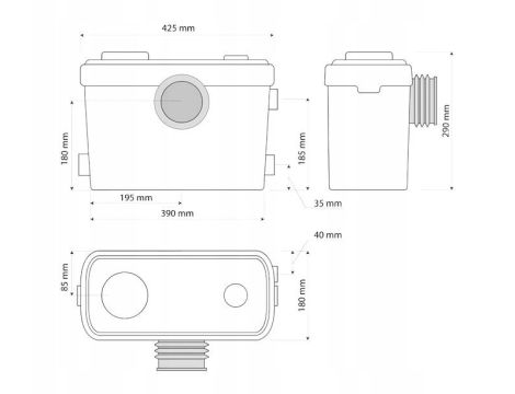 FALA POMPA WC 600W  Z NOŻAMI TNĄCYMI - 4