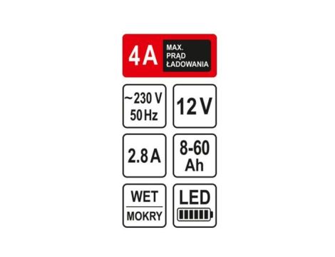 STHOR PROSTOWNIK 12V 4A 60Ah LED - 2
