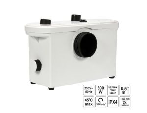 FALA POMPA WC 600W  Z ROZDRABNIACZEM