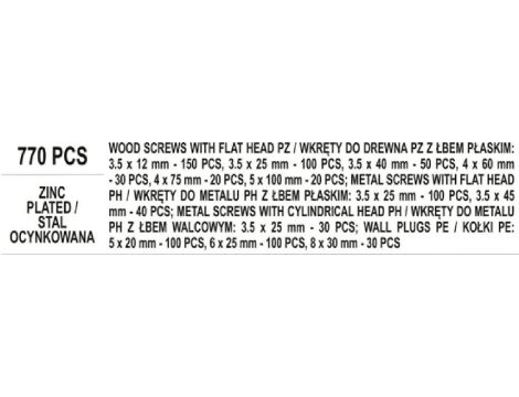 VOREL ZESTAW WKRĘTÓW I KOŁKÓW ROZPOROWYCH 770szt - 2