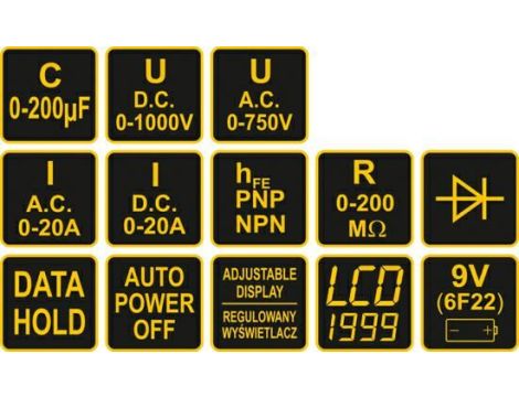 VOREL MIERNIK CYFROWY UNIWERSALNY  81775 - 2