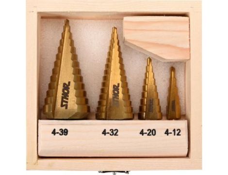 STHOR ZESTAW WIERTEŁ STOPNIOWYCH 4szt.