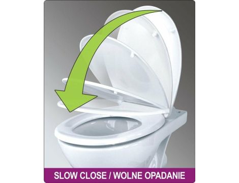 FALA DESKA WC SUPER SLIM Z DUROPLASTU WOLNOOPADAJĄCA Z WYPINANNIEM JEDNYM PRZYCISKIEM - 8