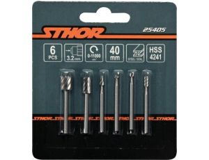 STHOR FREZY HSS DO SZLIFIERKI MINI TRZPIEŃ 3,2mm 6szt.