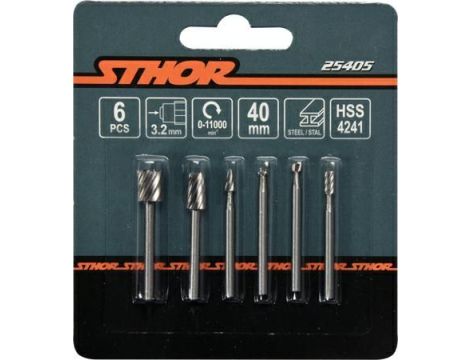 STHOR FREZY HSS DO SZLIFIERKI MINI TRZPIEŃ 3,2mm 6szt.