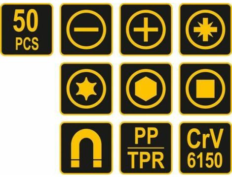 VOREL WKRĘTAKI KOMPLET 50el. - 2