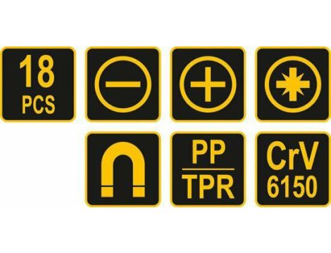 VOREL WKRĘTAKI KOMPLET 18el. - 2