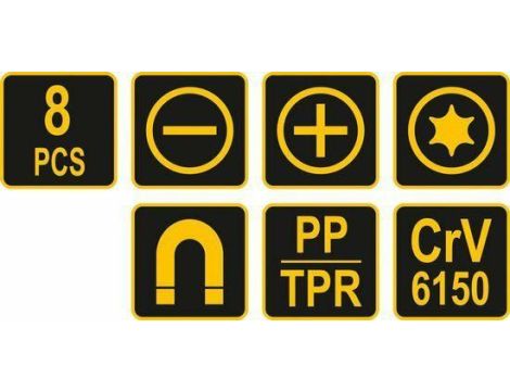 VOREL WKRĘTAKI DŁUGIE KOMPLET  8el. - 2