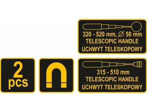VOREL ZESTAW LUSTERKO INSPEKCYJNE Z MAGNESEM 2 CZ - 3