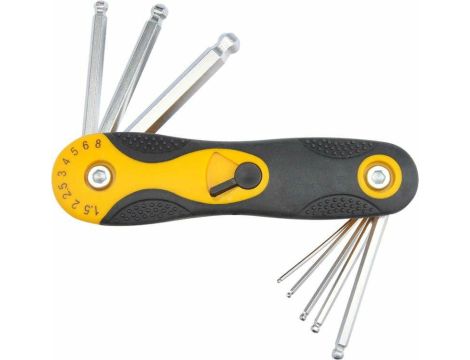 VOREL KLUCZE SZEŚCIOKĄTNE / HEX  8szt.CrV KULA 1,5-8mm