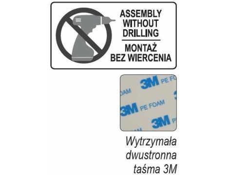 FALA WIESZAK POJEDYNCZY STEELY Z TAŚMĄ 3M - 2