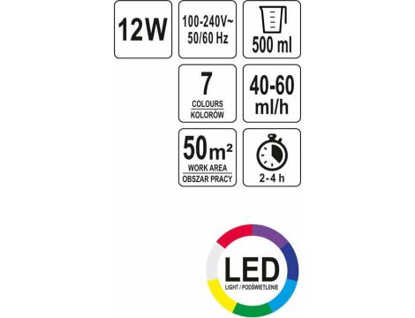 LUND NAWILŻACZ POWIETRZA DYFUZOR ZAPACHU 500ml BIAŁY Z PILOTEM - 5