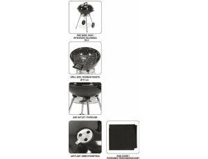 LUND GRILL OGR. OKRĄGŁY Z POKRYWĄ, 54cm