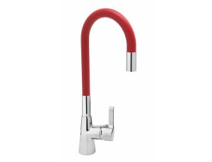 FALA BATERIA ZLEWOZMYWAKOWA ELASTYCZNA WYLEWKA FLEXIBLE CZERWONA