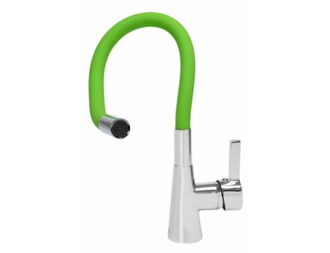 FALA BATERIA ZLEWOZMYWAKOWA ELASTYCZNA WYLEWKA FLEXIBLE ZIELONA