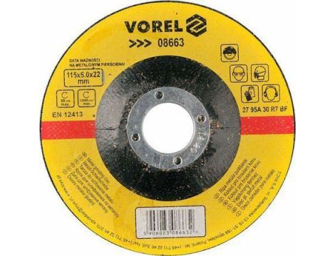 VOREL TARCZA DO SZLIFOWANIA METALU 115 x 6,0 x 22,2mm 08663