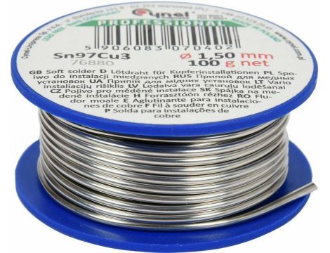 CYNA DO INSTALACJI MIEDZIANYCHSZPULA  1.5mm  100g  Sn97Cu3