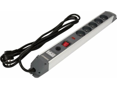 STHOR PRZEDŁUŻACZ / LISTWA PRZEPIĘCIOWA / PRZECIĄŻENIOWA 5-GNIAZD 3,0m ALUMINIOWA