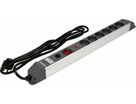 STHOR PRZEDŁUŻACZ / LISTWA PRZEPIĘCIOWA / PRZECIĄŻENIOWA 6-GNIAZD 3,0m ALUMINIOWA