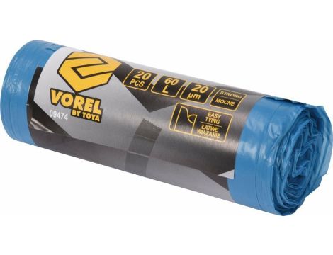 VOREL WORKI MOCNE Z USZAMI NA ODPADY 60l  20 µm /20szt. 09474