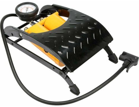 VOREL POMPKA NOŻNA DWUTŁOKOWA Z MANOMETREM