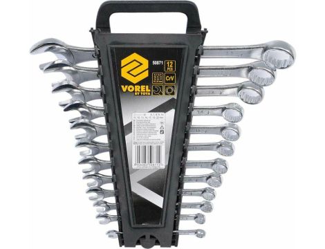 VOREL KLUCZE PŁASKO - OCZKOWE KOMPLET  12szt (6-22mm) CV   50871