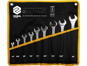 VOREL KLUCZE PŁASKO - OCZKOW CALOWE  KOMPLET 9el. 1/4