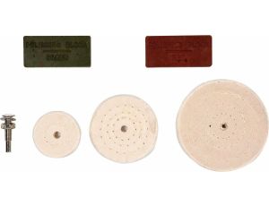 VOREL ZESTAW POLERSKI 3 TARCZE + 2 PASTY + UCHWYT 6mm