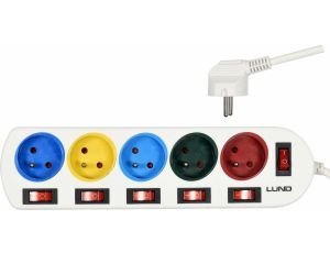 LUND PRZEDŁUŻACZ LISTWA 5G Z/U 2m  INDYW. WŁ.