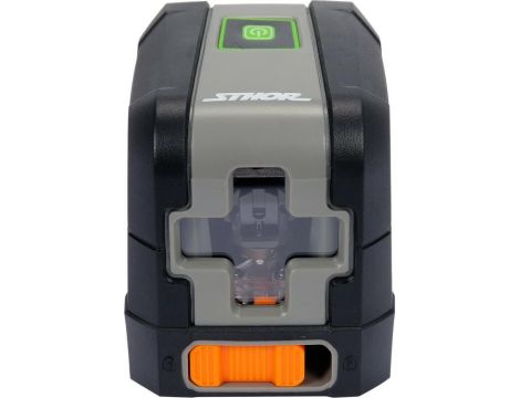 STHOR LASER KRZYZOWY ZIELONA WIĄZKA ± 3 mm / 10 m 2xAA - 2