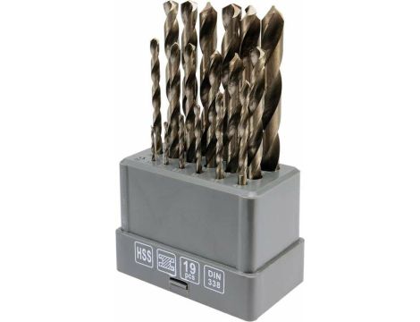 VOREL WIERTŁA DO METALU KPL.19szt. 1,0-10,0mm hss