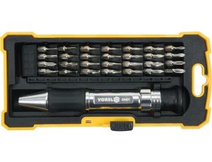 VOREL WKRĘTAKI PRECYZYJNE Z WYMIENNYMI GROTAMI kpl. 29szt.   64401