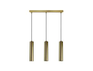 Lampa Wisząca Sufitowa NAPOLI 3x GU10 Zwis Tuba Złota GOLDLUX (Polux)
