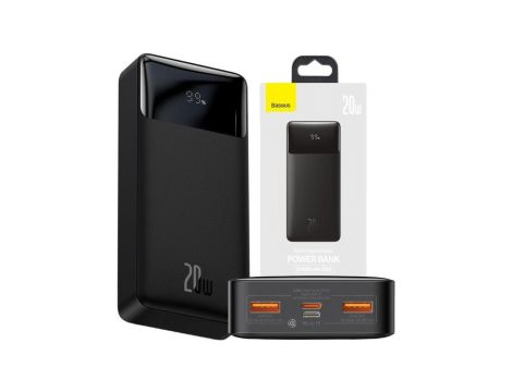 Powerbank Baseus Bipow Digital Display PPBD050501 20000mAh 20W PD QC 3.0 2x USB-A 1x USB-C + KABEL