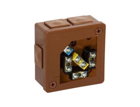 Puszka natynkowa z zaciskami 6 wlotów VIPLAST VP-22 BRĄZOWA IP55 86x86x40mm 022-52