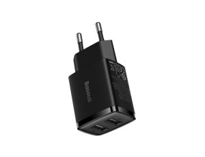 ŁADOWARKA SIECIOWA Baseus Compact Charger CCXJ010201 10.5W 2x USB-A CZARNA