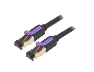 ICDBJ Patch cord S/FTP 7 linka OFC PVC czarny 5m 28AWG